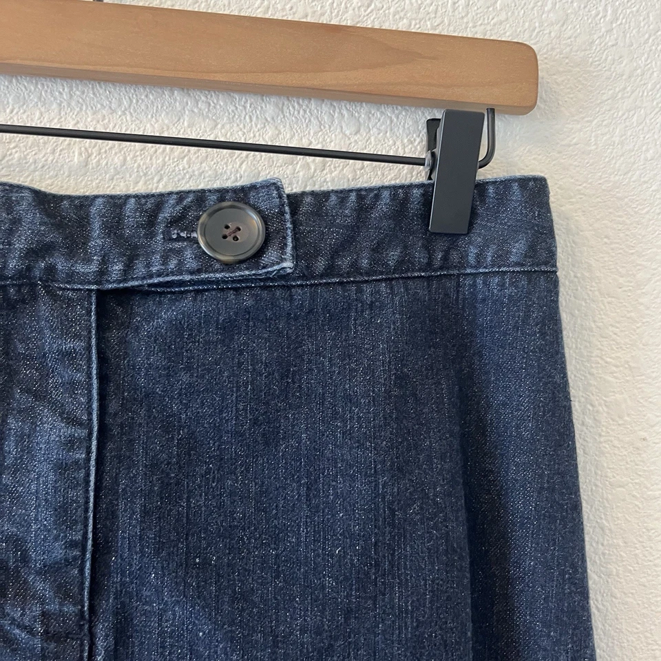 TALBOTS 女式铅笔裙 8 码牛仔弹力蓝色牛仔裤深水洗口袋 — 第 2/4 张图片