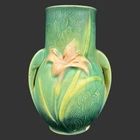 Vintage Green Roseville Pottery Zephry Lily Vase #130-6