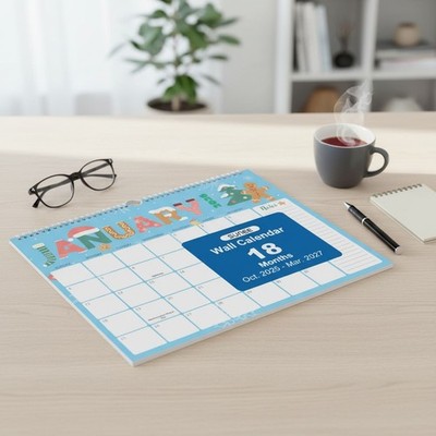 2026 Wall Calendar 18  Oct 2025 Mar 2027 Large Grid Notes Planning