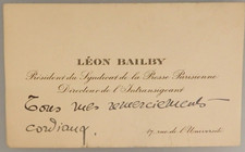 Manuscript French journalist and newspaper publisher L&eacute;on Bailby (132578)