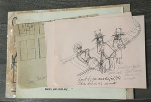 Cliff Roberts Original Cartoon Art Drawings & Illustration Lot 1950s Humor