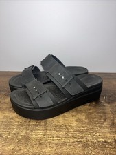 Image of Women’s LiteRide by Crocs Brooklyn Platform Buckle Sandals - Black, Size 7 W