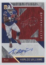 2016 Panini Unparalleled Red Auto 5/10 Karlos Williams #82 Auto 0x42