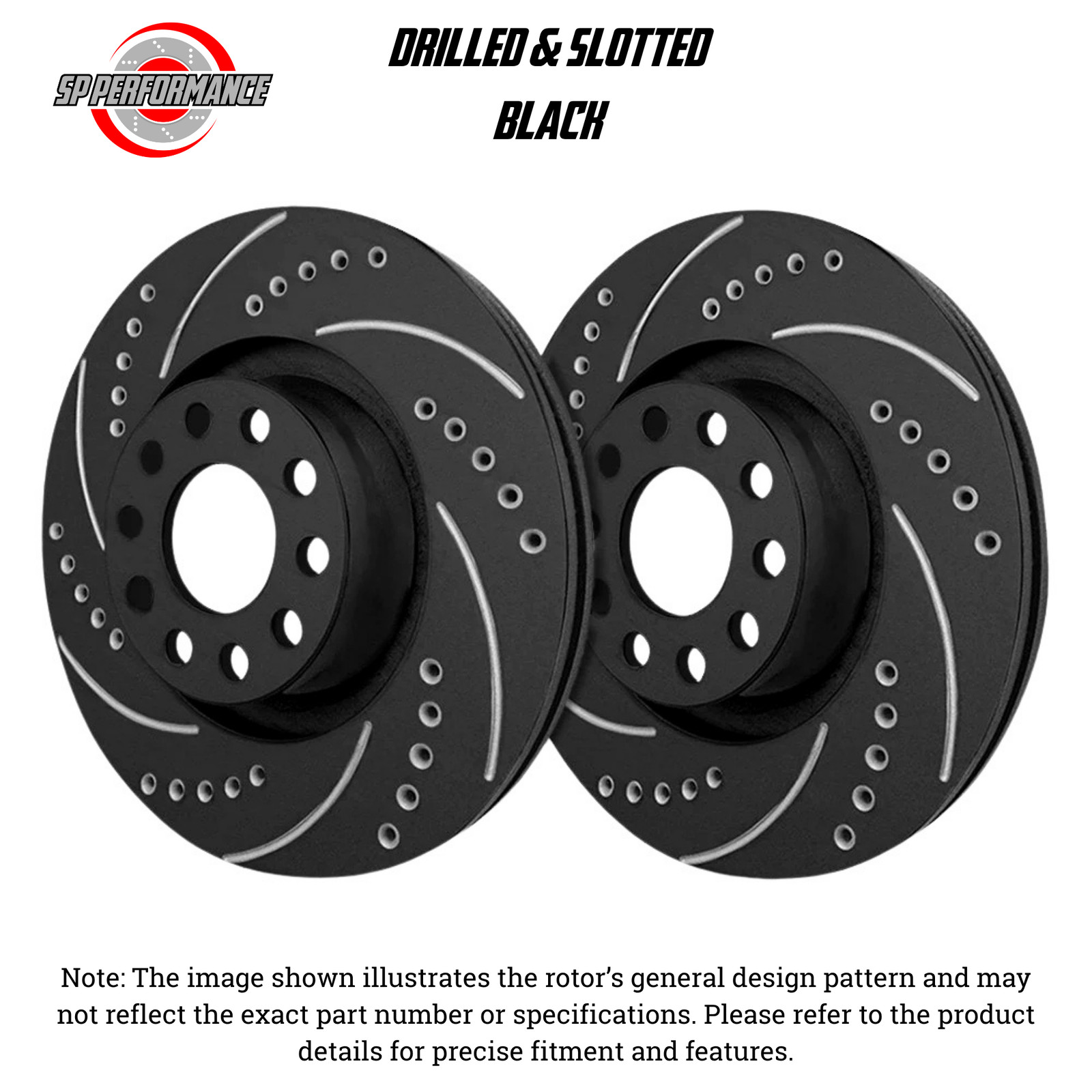 SP Performance F19-3024-B Drill/Slot Black Zinc Front Rotors 91-96 Acura NSX