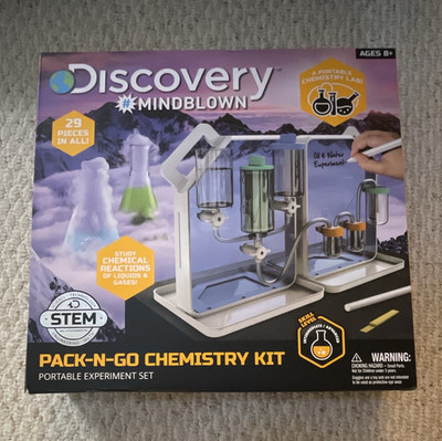 Discovery Mindblown Pack-N-Go Portable STEM Chemistry Kit Experiment Set, 29pc
