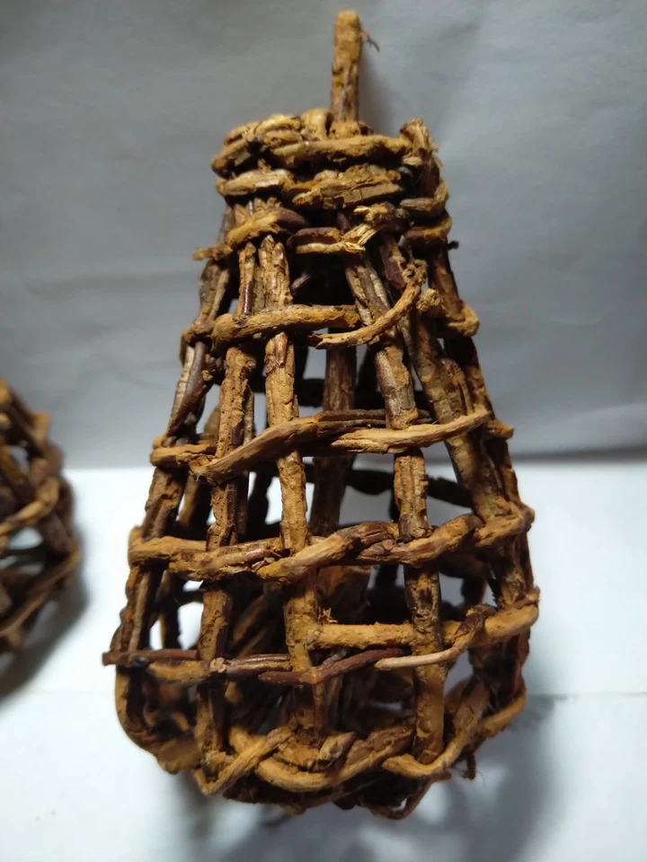 Primitive Vintage Rustic Woven Wood Vine Twig Fairy Trap Bell Mystical Cage Lot - Image 4 of 4