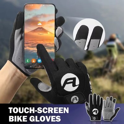 Men Women Cycling Full Finger Gloves Touch Screen Breathable MTB Bicycle Gloves