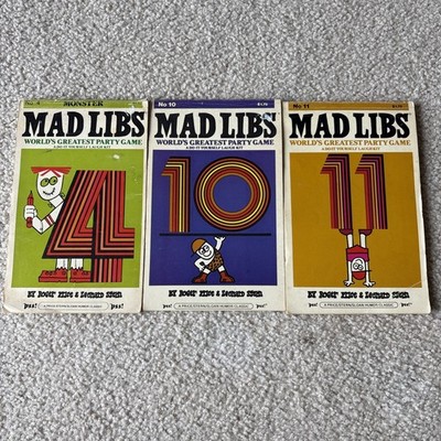 Vintage Mad Libs Books - Lot Of 3 - Unused 