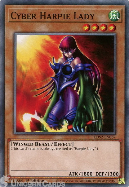 LDS2-EN067 Cyber Harpie Lady Common 1st Edition Mint YuGiOh Card