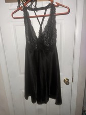 Victoria Secret Sheer Lace Slip Dress V-Neck Adjustable In Size Small