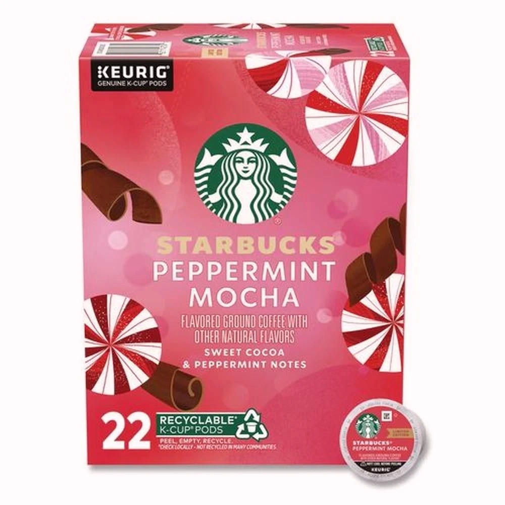 Starbucks 12437832 Coffee K-Cups - Peppermint Mocha (22/BX) New