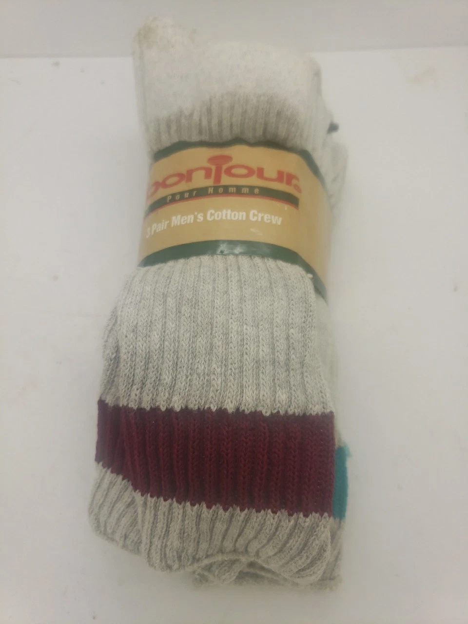 Vtg 70s/80s men’s Bonjour Cuff Slouch Socks 3 Pair Off Color NWT