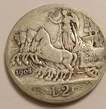 2 Lire Quadriga Veloce 1908 Mb+