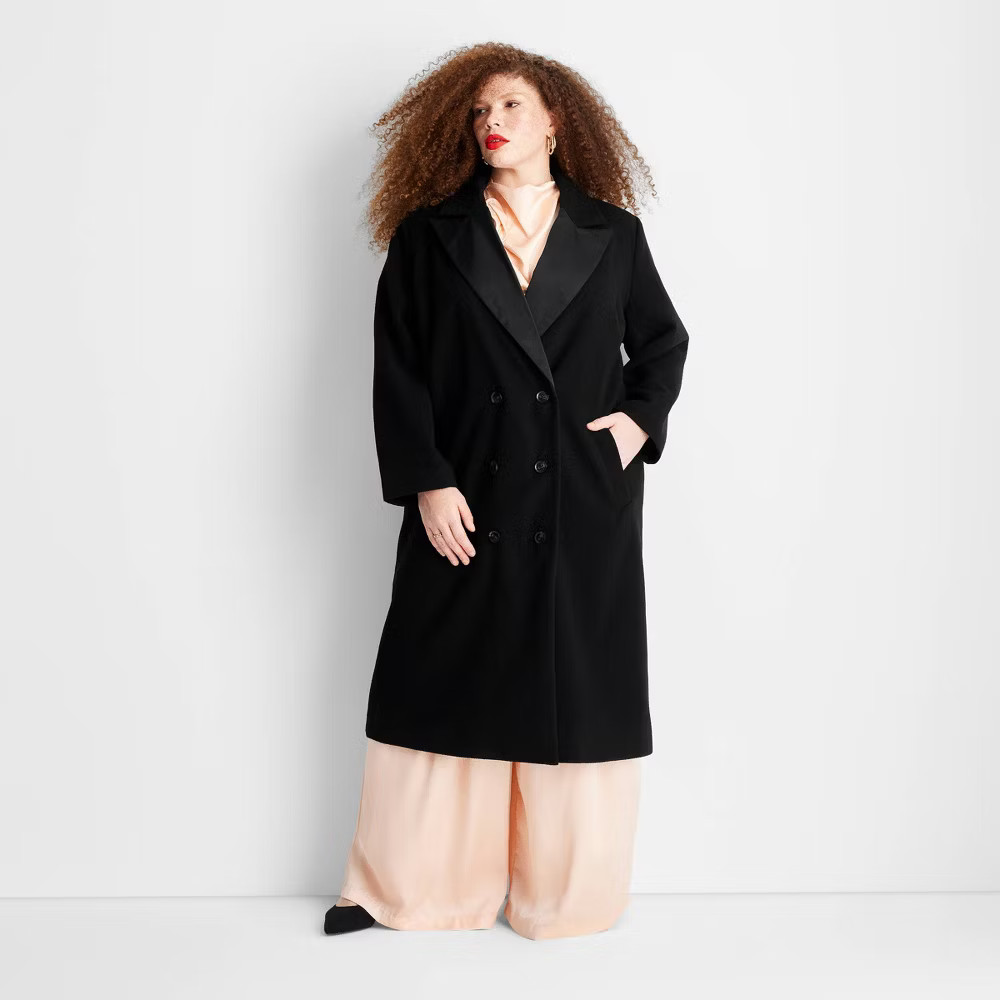 Women's Notched Lapel Double-Breasted Coat - Future Collective | eBay