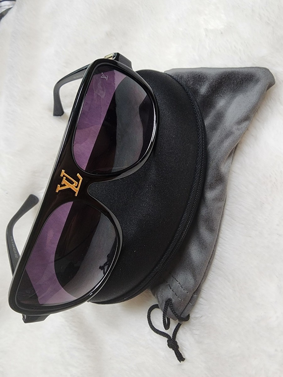 Louis Vuitton Square Sunglasses Men Black Plastic Frame Oversized