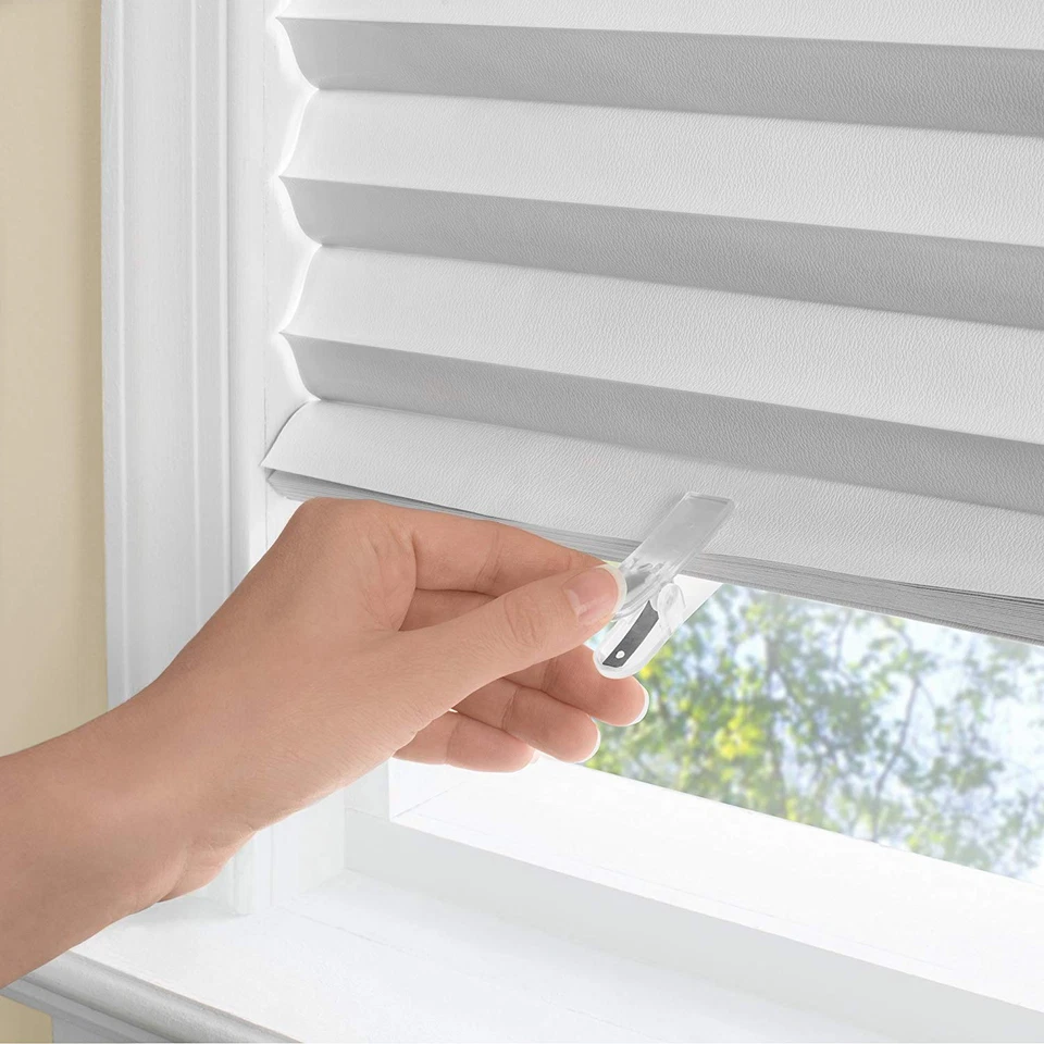 Janela escurecendo sala plissada vinil peel n stick sem fio 1-2-3, branca, 48 - Imagem 3 de 4