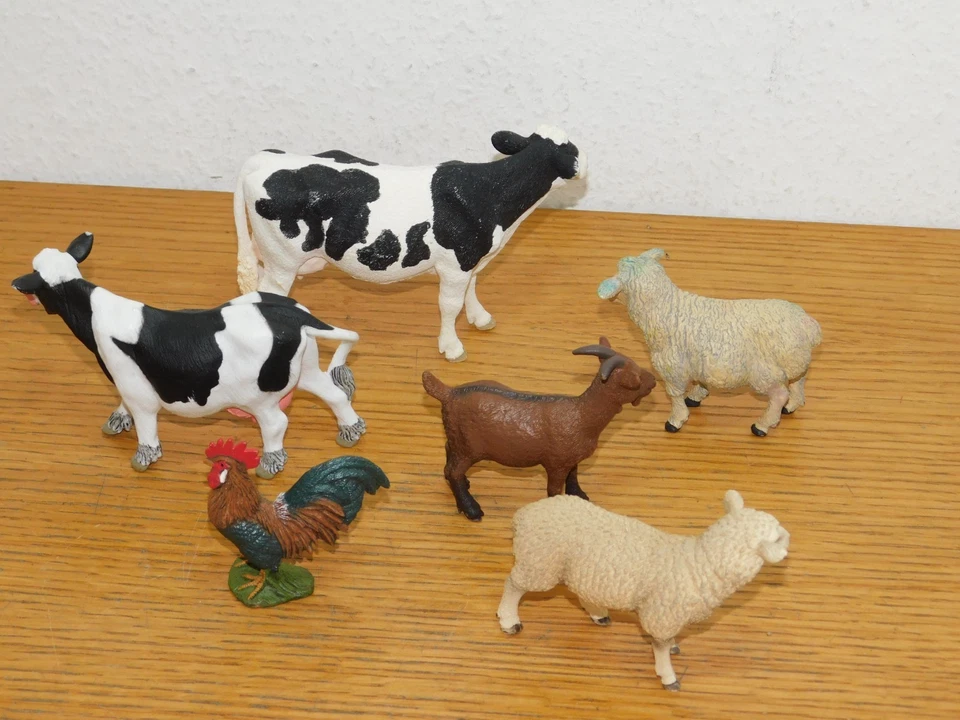 LOT 6 SCHLEICH VACHE mouton COQ chèvre FERME regardez les autres ANIMAUX - Photo 4/4