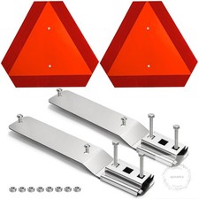2 Set Slow Moving Vehicle Sign with Mounting Bracket 14"X16" Slow Moving Vehicle