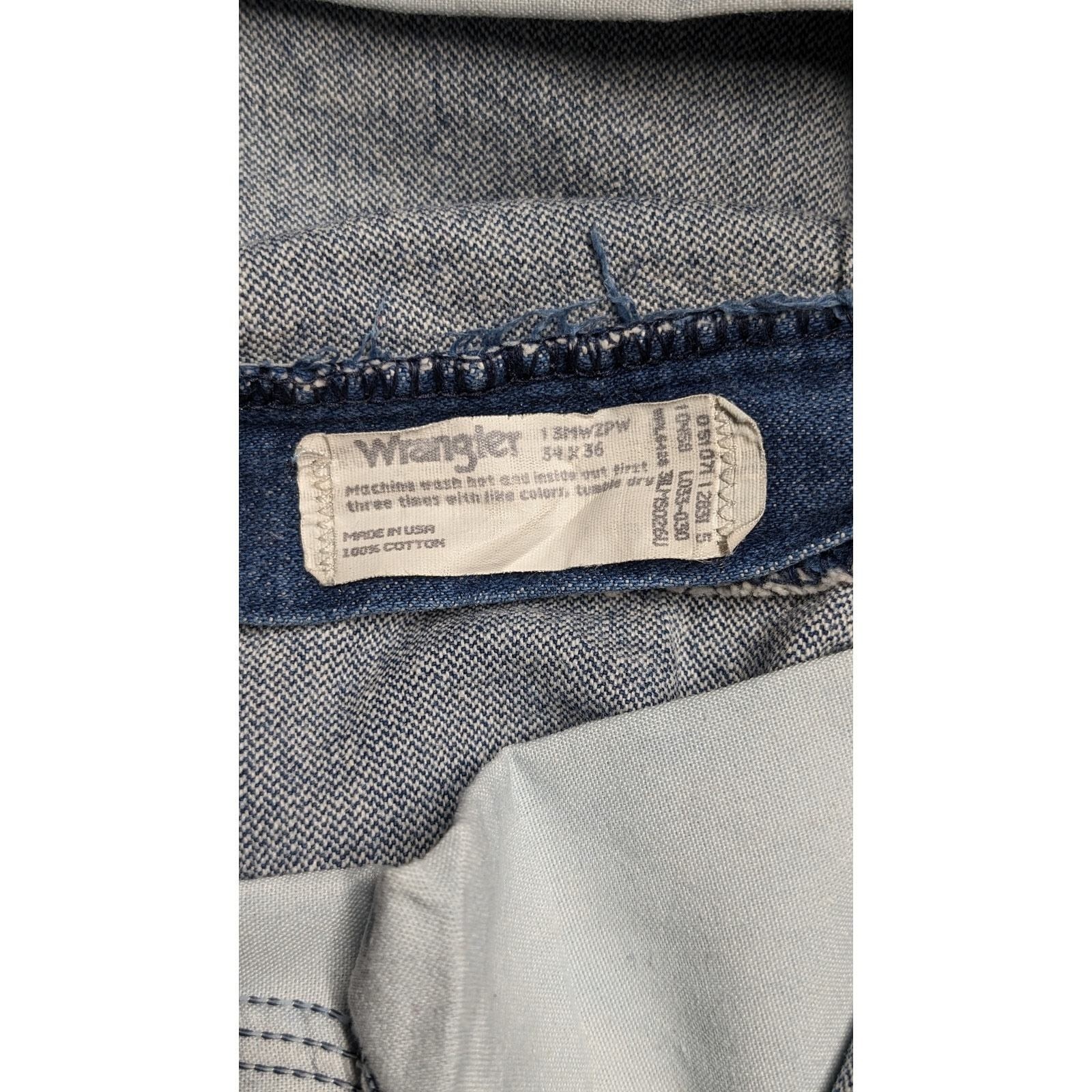 Wrangler Vintage 90's Jeans Menswear Denim Blue Cotton Cowboy Western 34 x 36 thumbnail 5