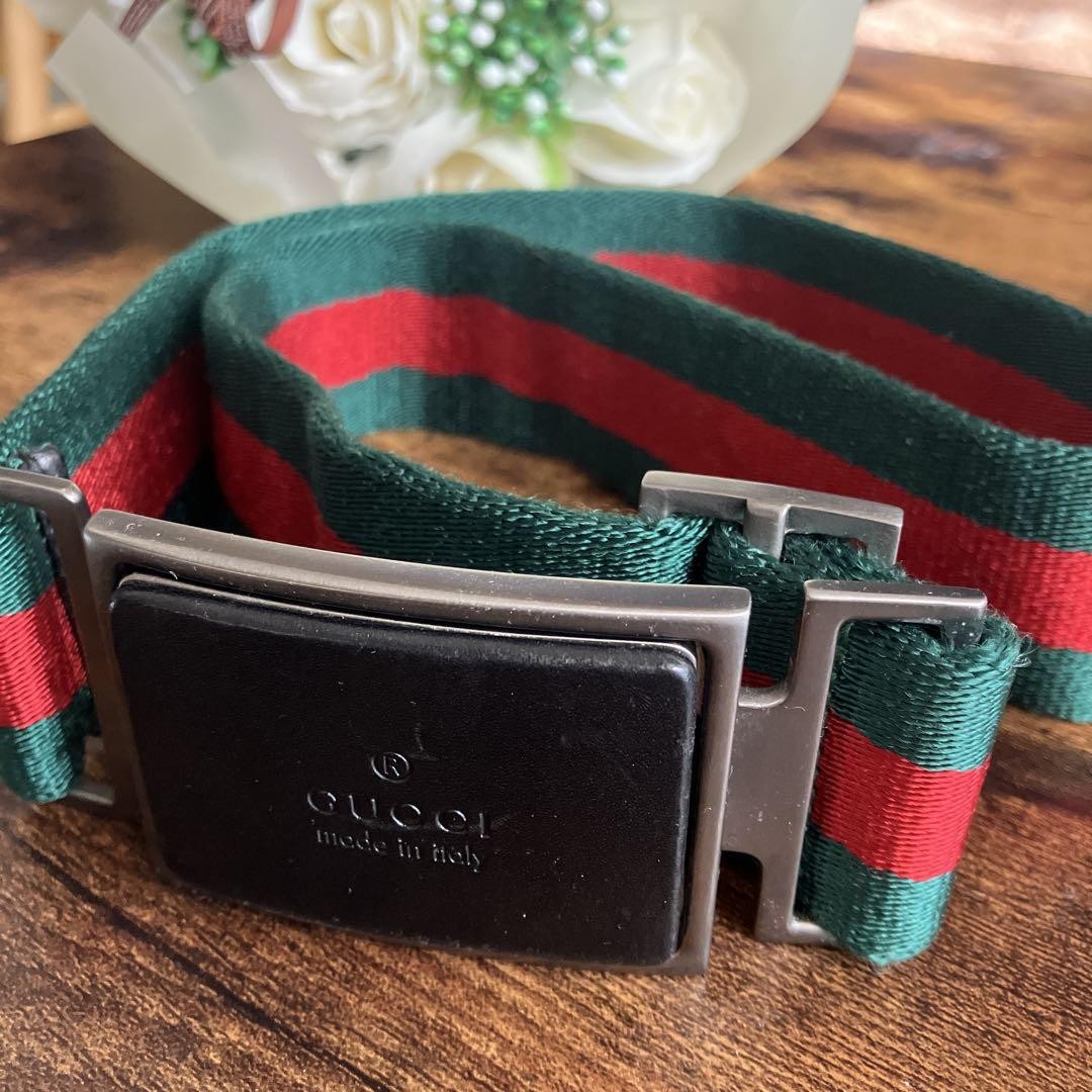GUCCI Green Red Striped Belt