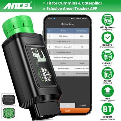 ANCEL HD200 Heavy Duty Truck OBD2 Scanner Diesel Diagnostic Tool for Cummins