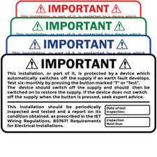 Budget Periodic Inspection & RCD Test Duo Labels in Design 1. Choice of Colours