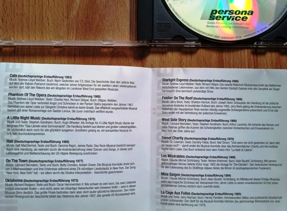 MUSICAL HIGHLIGHTS Auszüge aus berühmten Musicals, Titel siehe Beschreibung - Bild 3 von 3