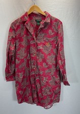 Vtg Lauren Ralph Lauren Nightgown Sleep Shirt Dress Red Paisley Long Sleeve M