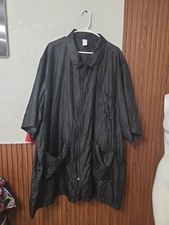 Betty Dain Black Nylon Barber Jacket Professional Hair Stylist Zip Up Coat Unise