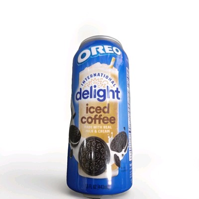  New Oreo International Delight Iced Real Milk Cream Chocolate Coffee Can 15oz