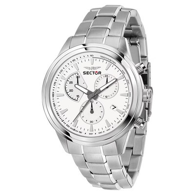 Herrenuhr SECTOR 670 R3273740007 Chrono Edelstahl Weisse Sub 100mt