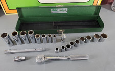 SK TOOLS RATCHET SOCKET SET 21 PCS  3/8-7/8 METAL CASE 6/12 POINT USA SAE #4521
