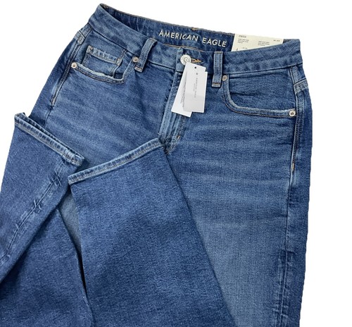 American Eagle Jeans Women Sz 4 Curvy Mom Stretch High Rise Medium Wash NWT