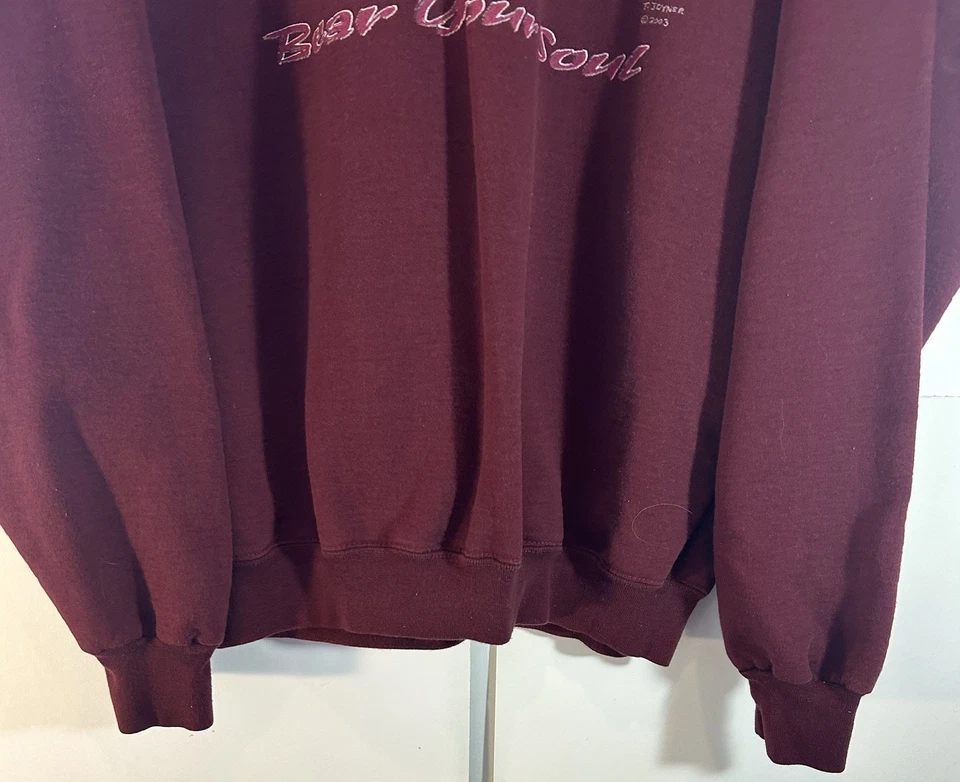 VTG U of M Montana Grizzlies Bear Your Soul ‘03 Graphic Crewneck Sweatshirt Sz L - Image 3 of 4