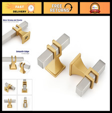 30 Pack Brushed Nickel & Gold Cabinet Knobs - Dresser Drawer Hardware, Kitchen D