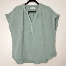 Lucky Brand Aqua Green Blouse Size Medium