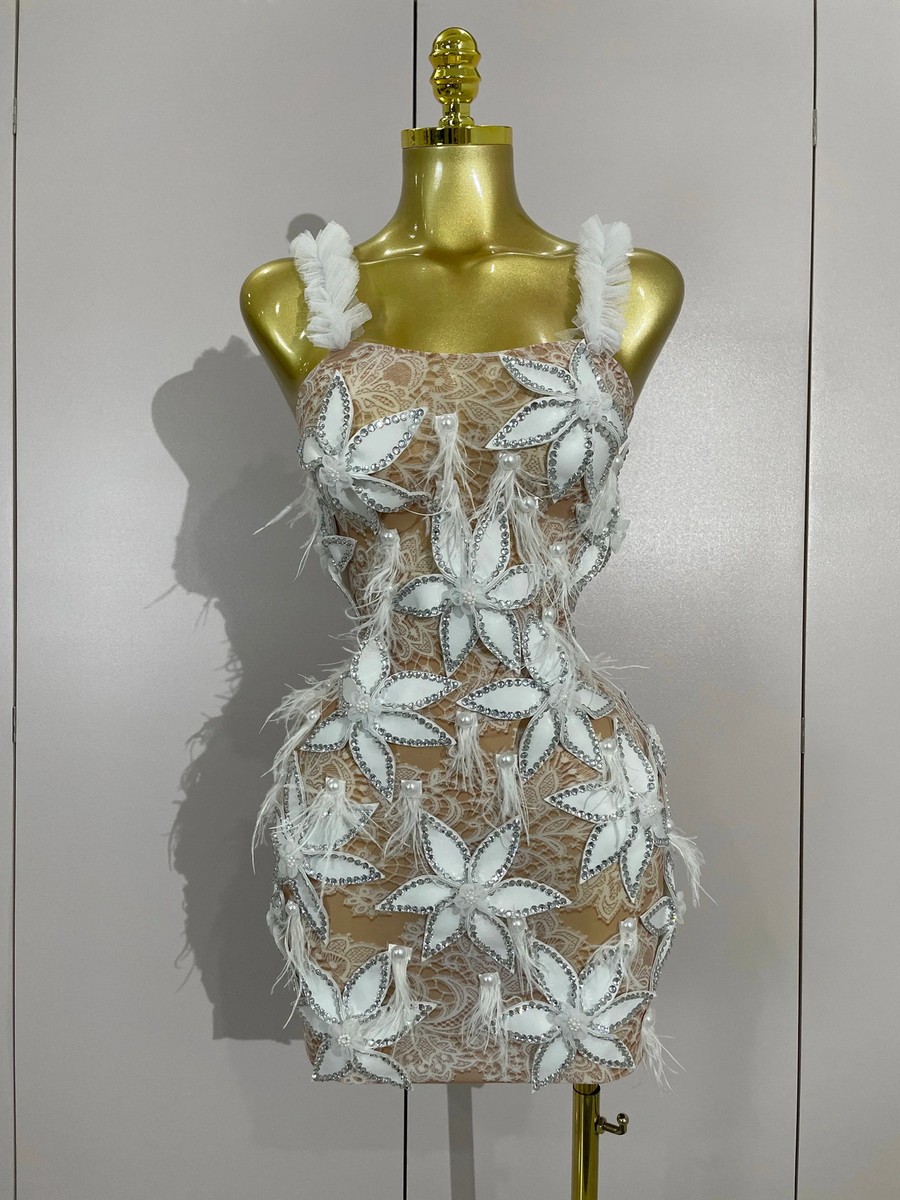 black and gold sherri hill prom dress Annora Strapless Gold Button Mini Dress White main image 0