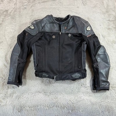 Joe Rocket Mens Motorcycle Riding Jacket Black Mesh Leather Size M