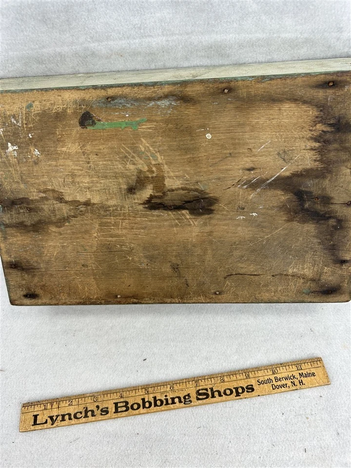  Bandeja de herramientas portaherramientas antiguo cubiertos de cocina 10,5 x 10,5 hecho a mano pintado 1800 Foto 4 de 4