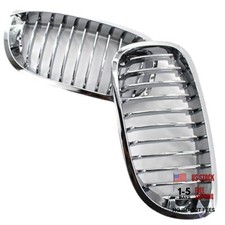Bumper Mesh Grill, 1-Pair Car Front Bumper Kidney Grille Grill Cover, Chrome