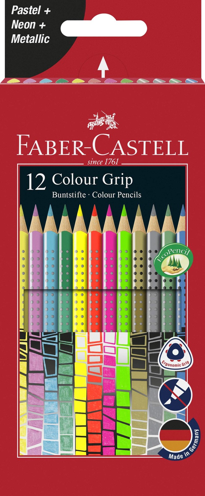 Faber-Castell 201569 Grip Colour Pencil (Pack of 12) 12 count (Pack of 1) 12 spe