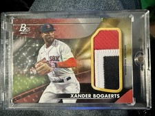 1 Of 1 2021 Xander Bogarts Boston Red Sox Game Worn Platinum Jersey Patch 