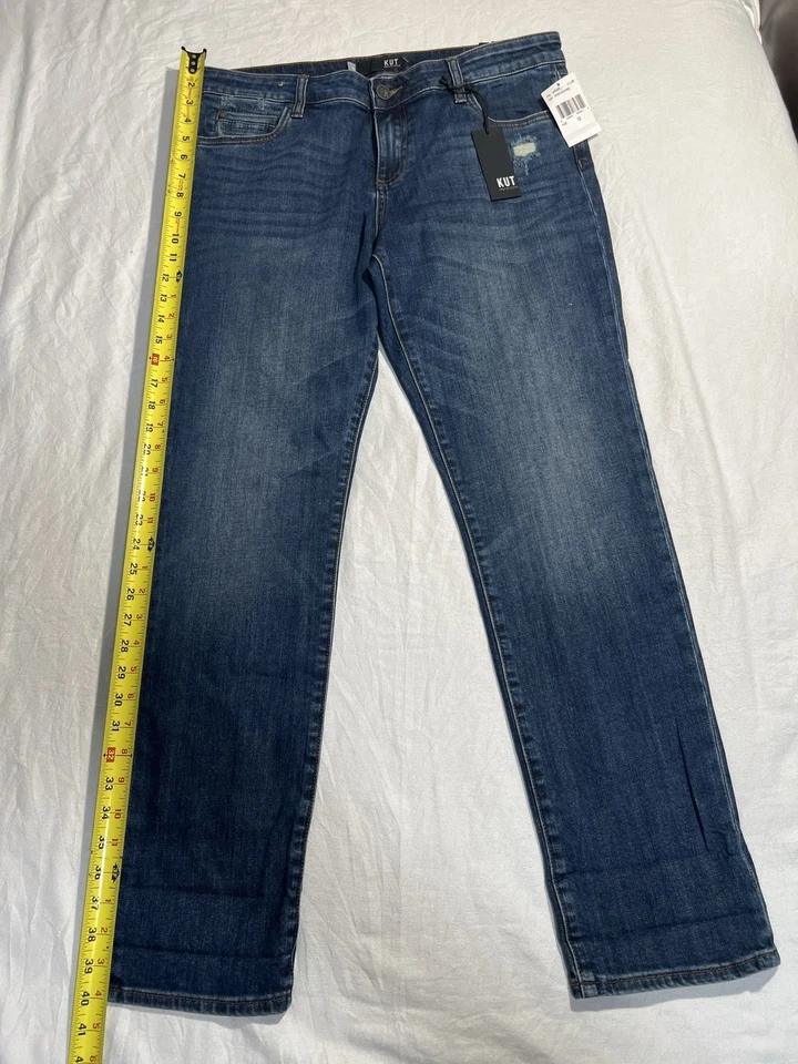 Женские джинсы KUT From The Kloth размер 12 Carrie Boyfriend средняя посадка синий деним - Изображение 3 из 4
