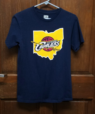 Majestic Lebron James #23 Cleveland Cavaliers Navy Blue T-Shirt