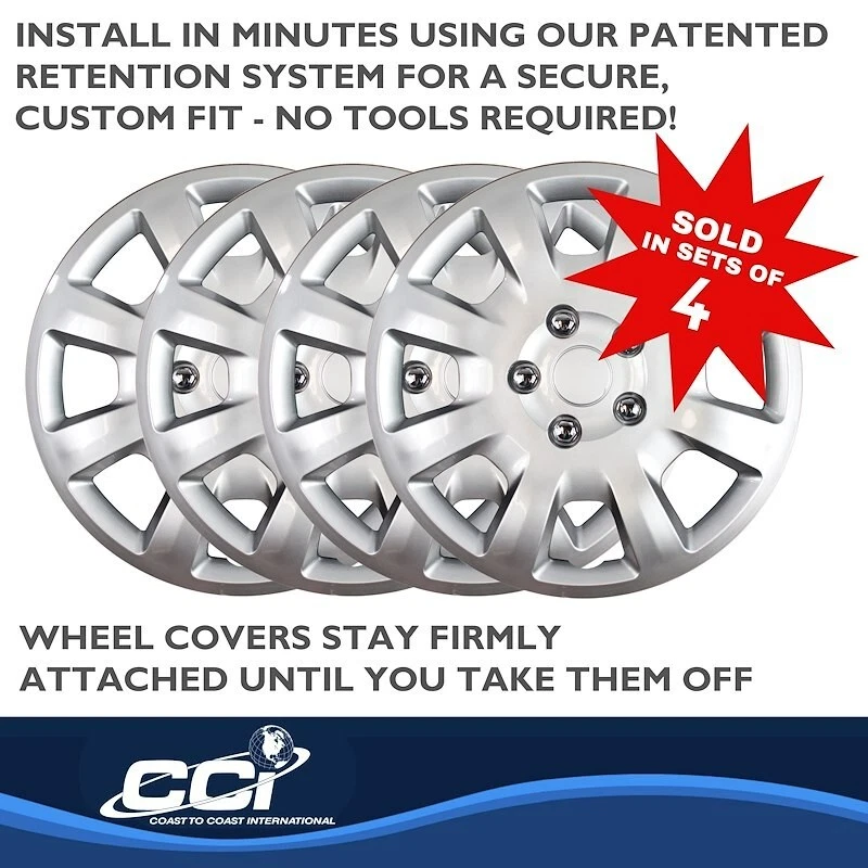 Cubiertas de rueda plateadas C2C 16" para Mitsubishi Galant 2006-2009 (IWC44216S) Foto 2 de 2