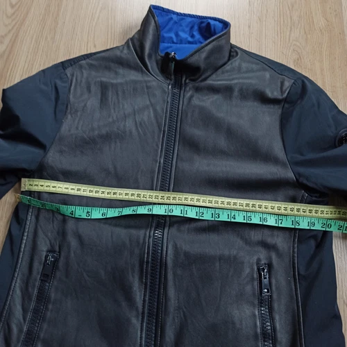 Baldinini mens down quilted reversible nylon leather jacket coat image 12