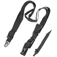 3 Point Sling Rifle Gun Black Adjustable Strap Tactical Quick Detach QD Mount