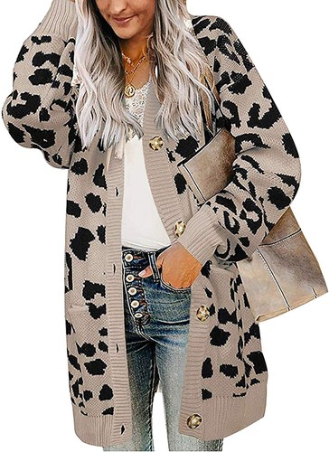 BTFBM Women Chic Leopard Print Cozy 
