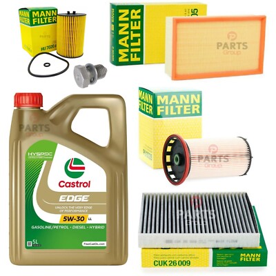 FOR VW PASSAT 2.0 GT TDI MK7 FULL MANN SERVICE KIT with 5L CASTROL EDGE LL 5W30