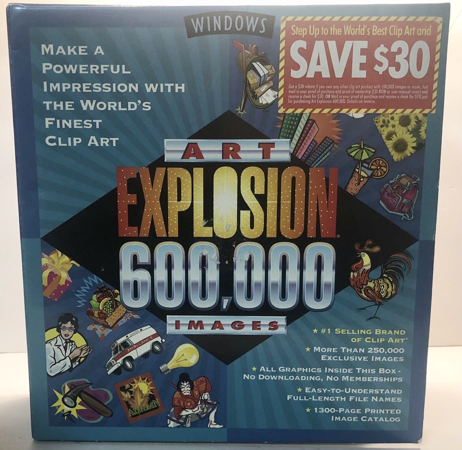 Windows Art Explosion Clip Art Program Book & 29 CDs 600000 Images Complete